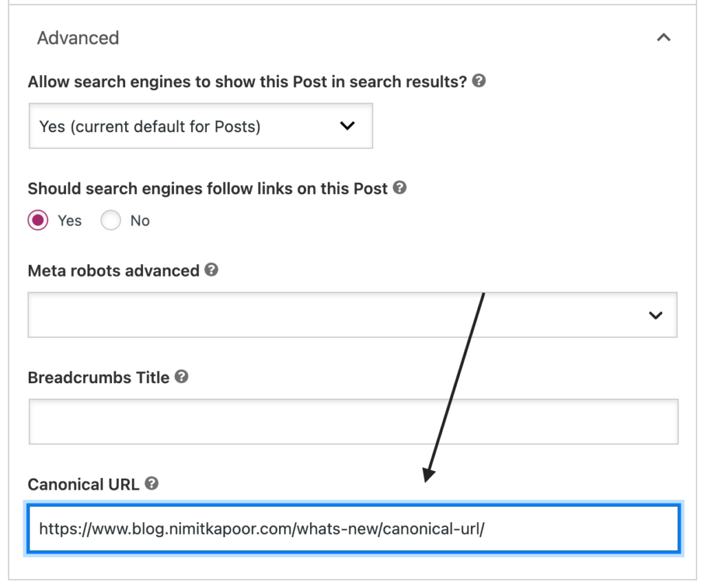 Canonical URL(In WordPress)