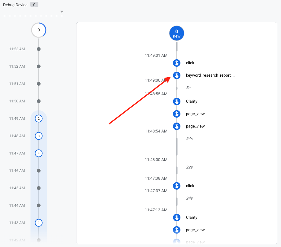 GA4 DebugView Custom Event