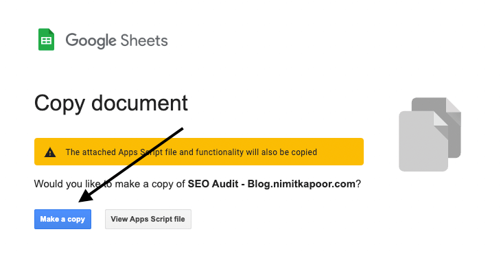 Make a Copy Google Sheets