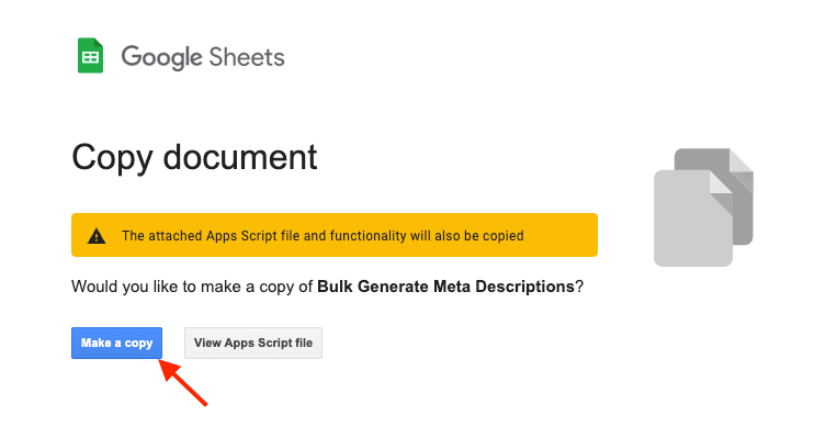 Generate Meta Descriptions in Bulk Google Sheets Make a copy