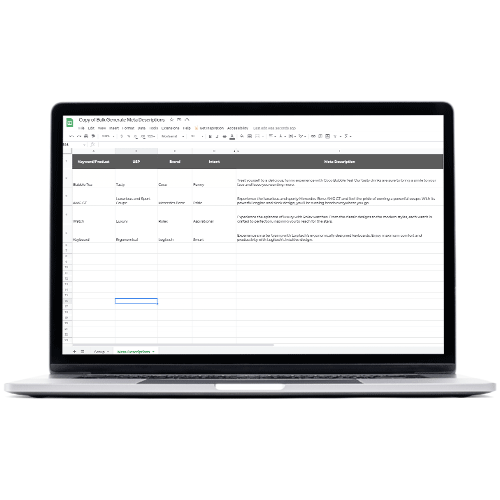 Meta Descriptions in Bulk using GPT 3