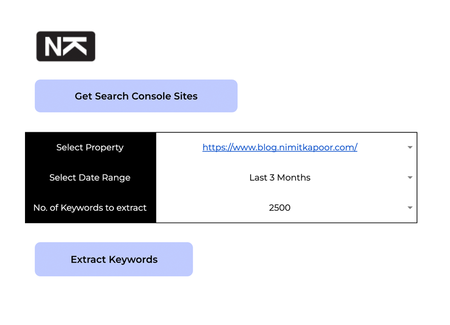 Keyword Rank Tracker Template Settings